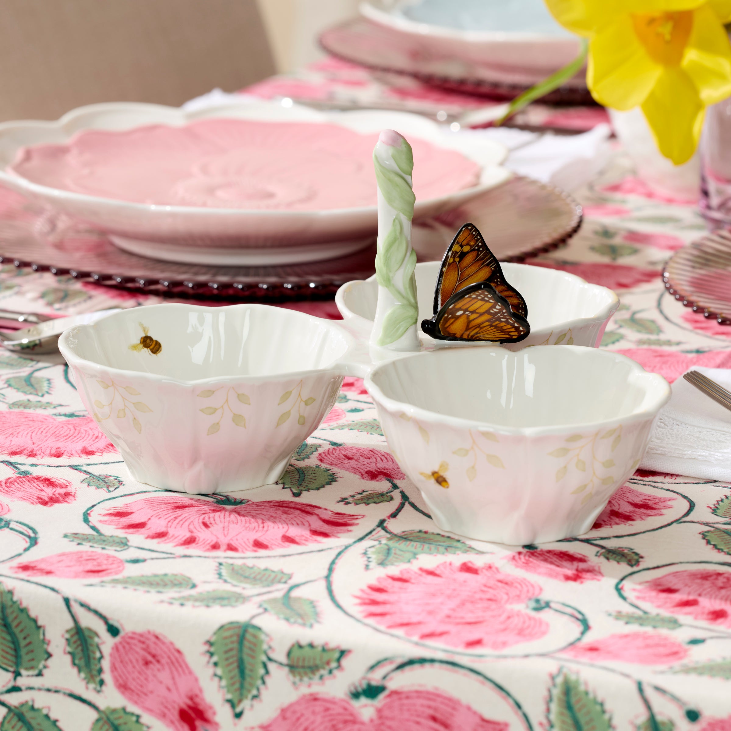 Butterfly Meadow Floral 3-Section Server - Image 2
