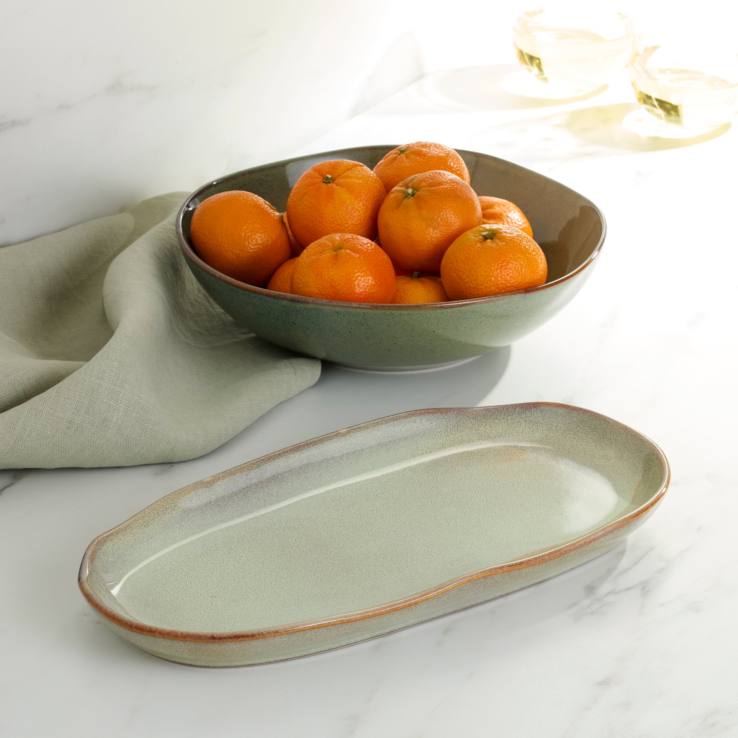 Organic Shades Sage Green 2-Piece Serving Set - Image 2
