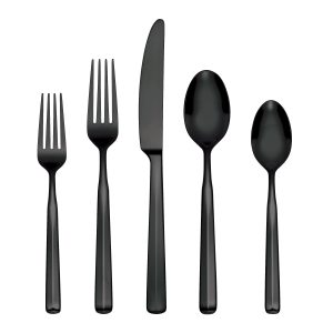 Ryder Black Satin 20-Piece Flatware Set