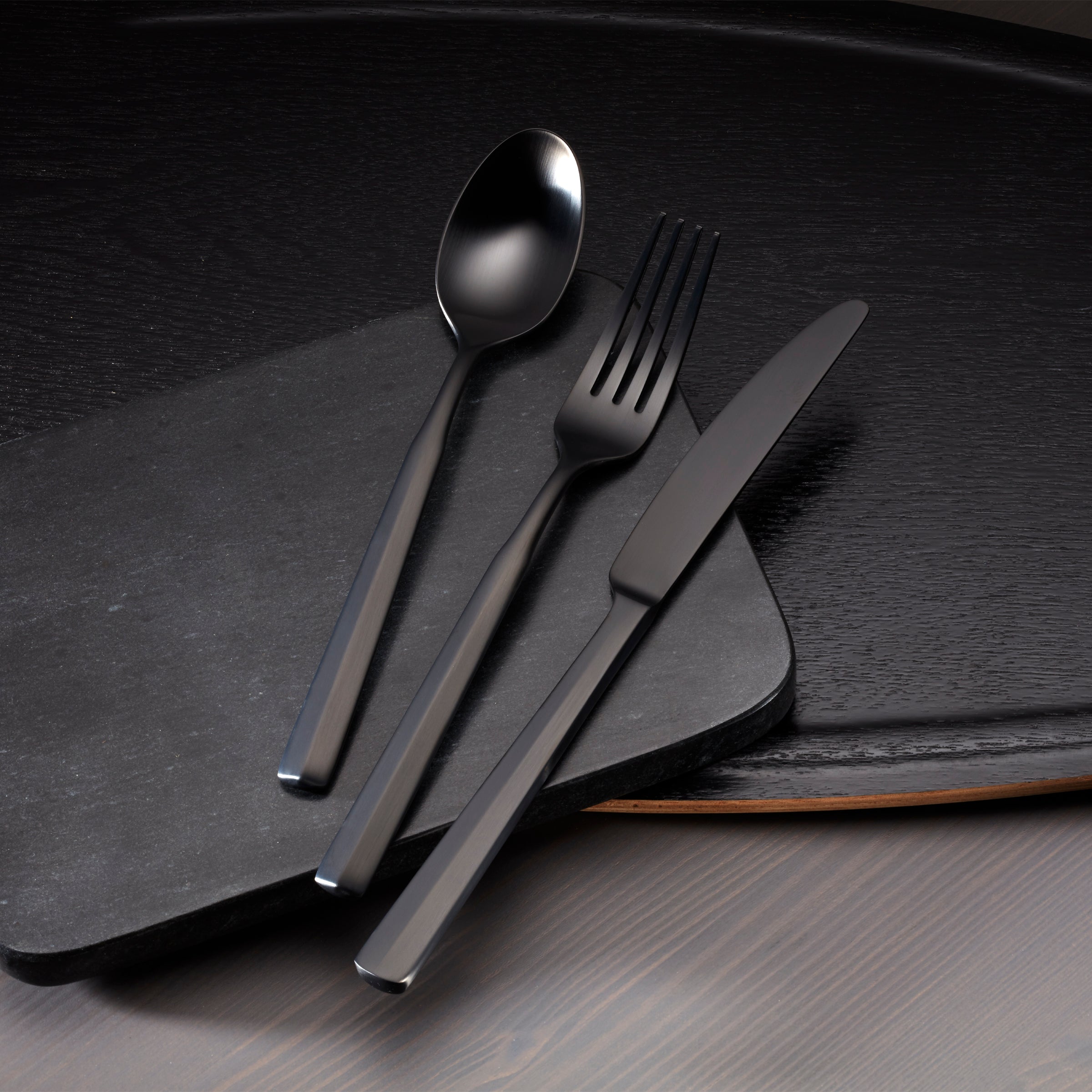 Ryder Black Satin 20-Piece Flatware Set - Image 4