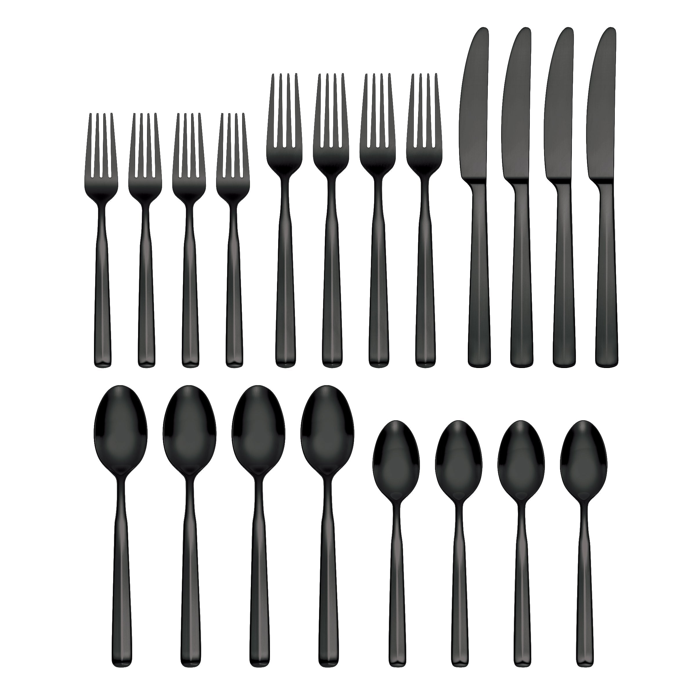 Ryder Black Satin 20-Piece Flatware Set - Image 2