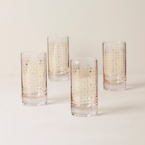 Tuscany Classics Gold Dust Highball Glasses. Set of 4