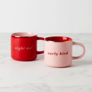 Two of a Kind Early Bird & Night Owl Mugs. Set of 2