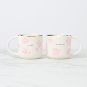 Spring Pansies Mugs. Set of 2