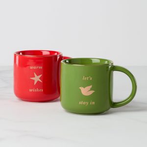Be Jolly Warm Wishes Mugs. Set of 2