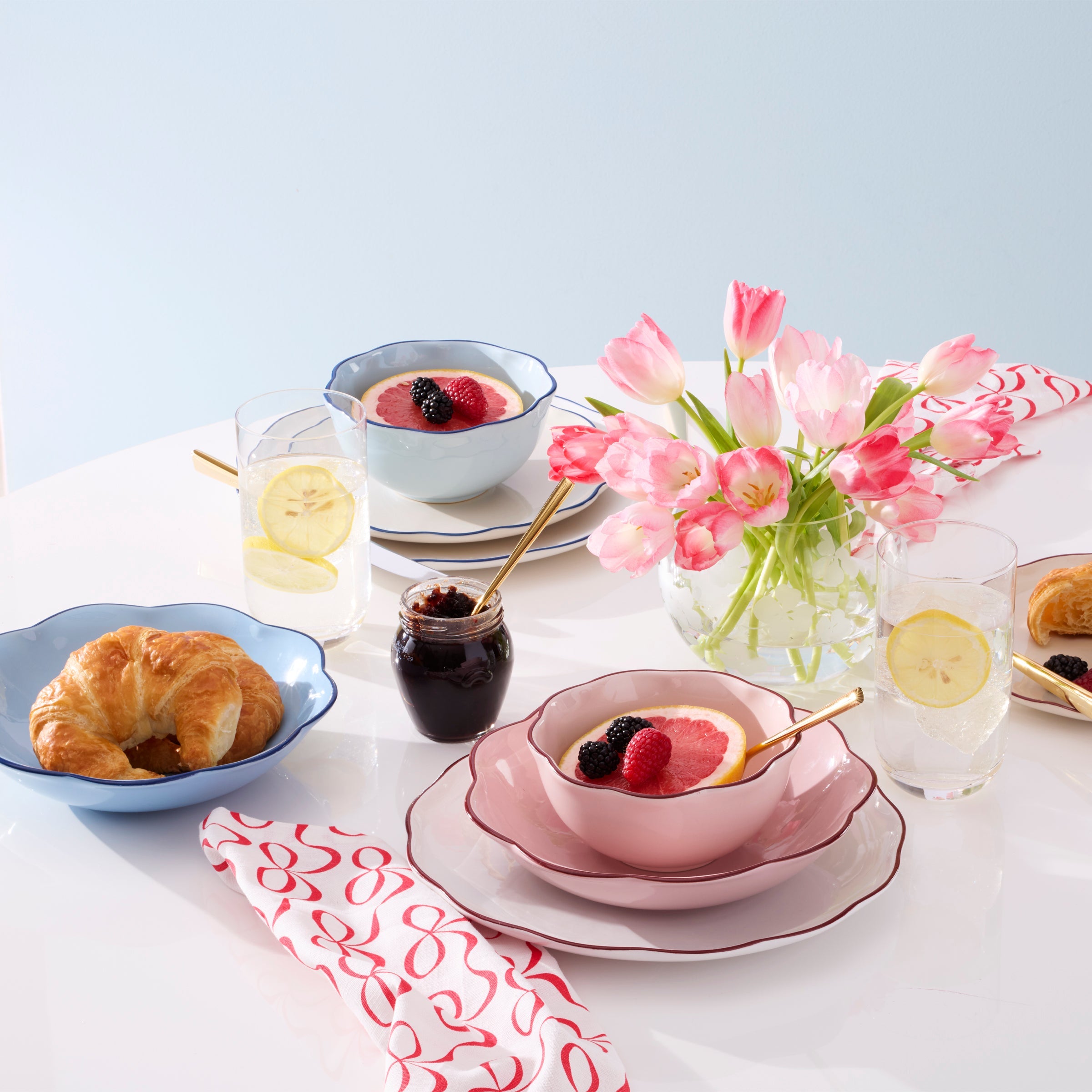 Garden Party Blue 16-Piece Dinnerware Set - Image 3