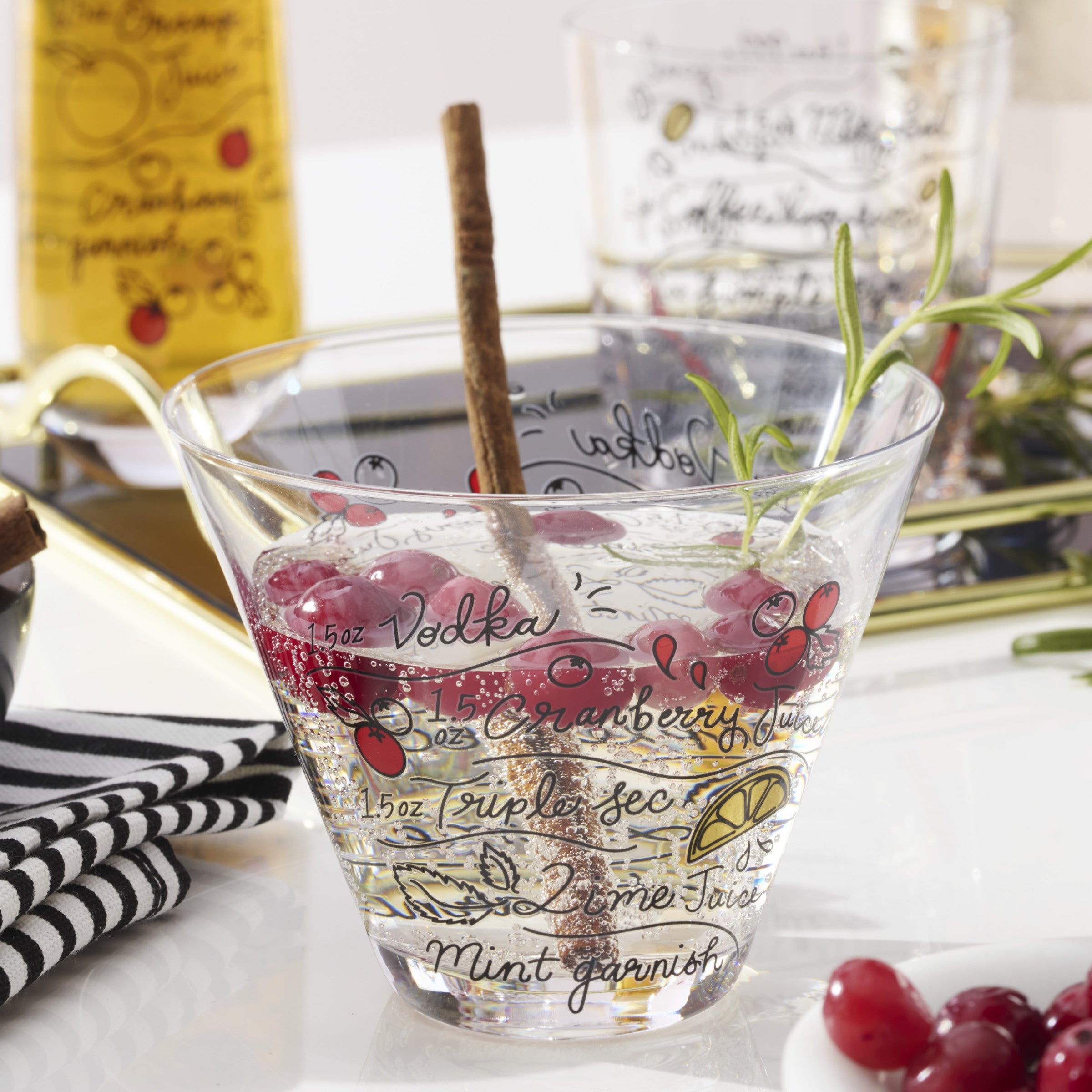 Make Merry Stemless Martini Glasses. Set of 4 - Image 2