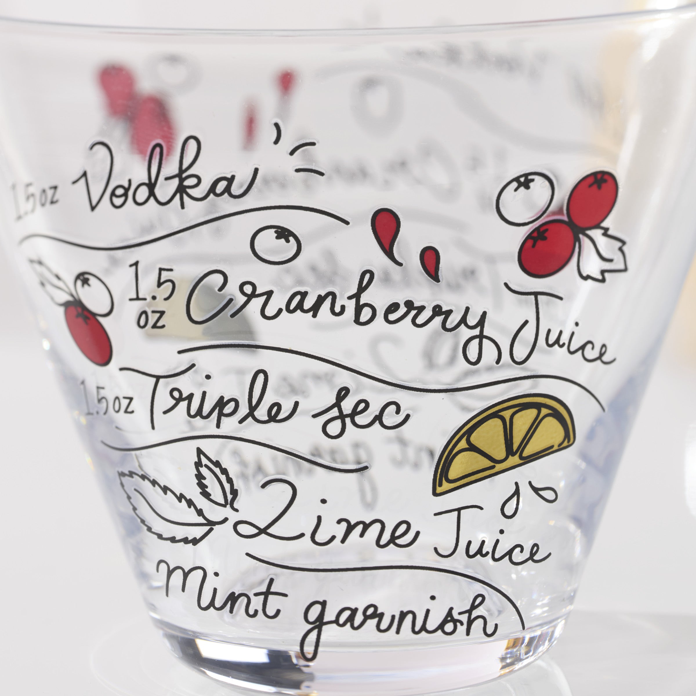 Make Merry Stemless Martini Glasses. Set of 4 - Image 3