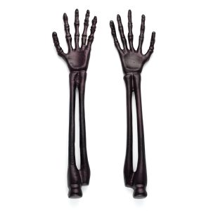 Vintro Halloween Skeleton Black Satin 2-Piece Salad Servers