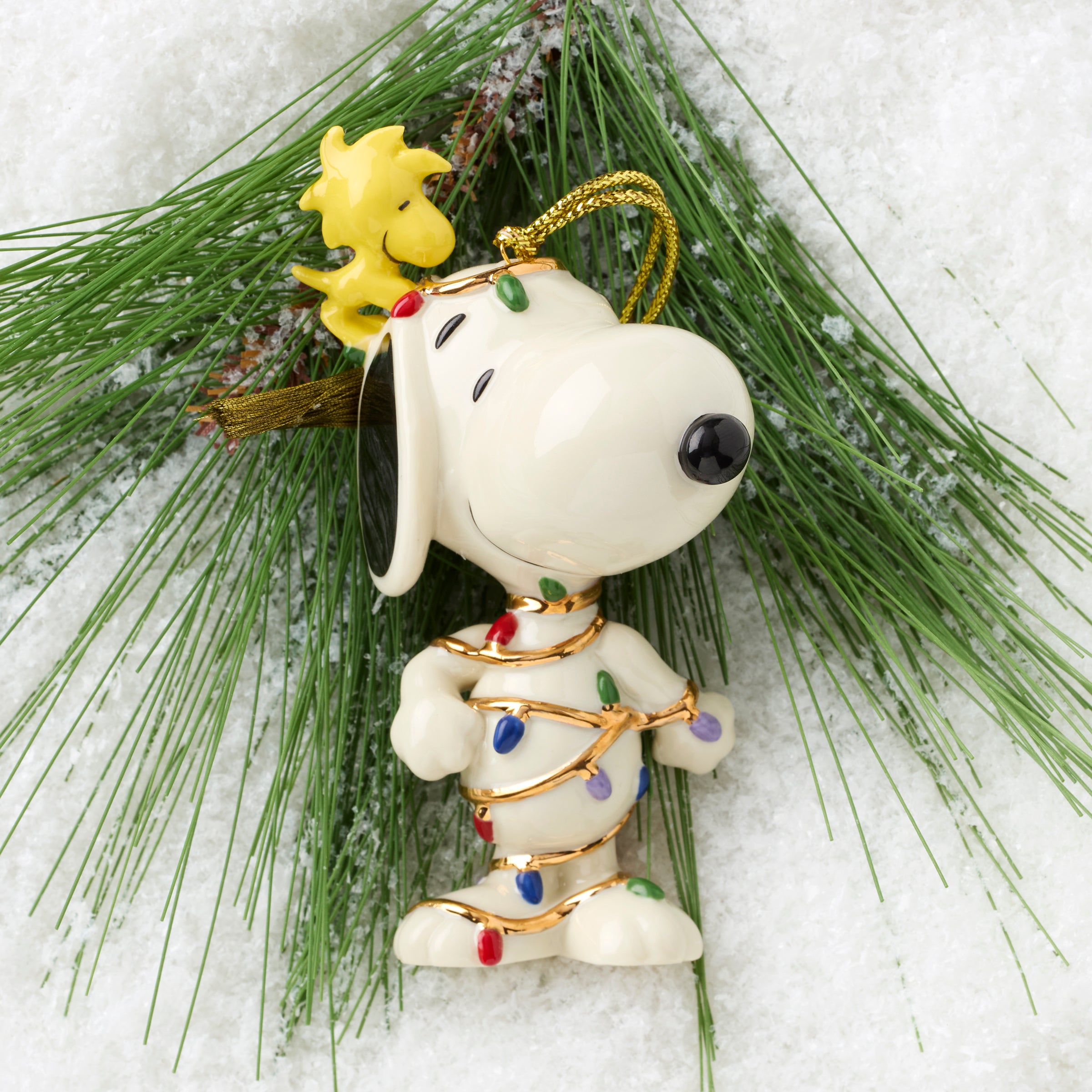 Snoopy Tangled in Lights Ornament - Image 3