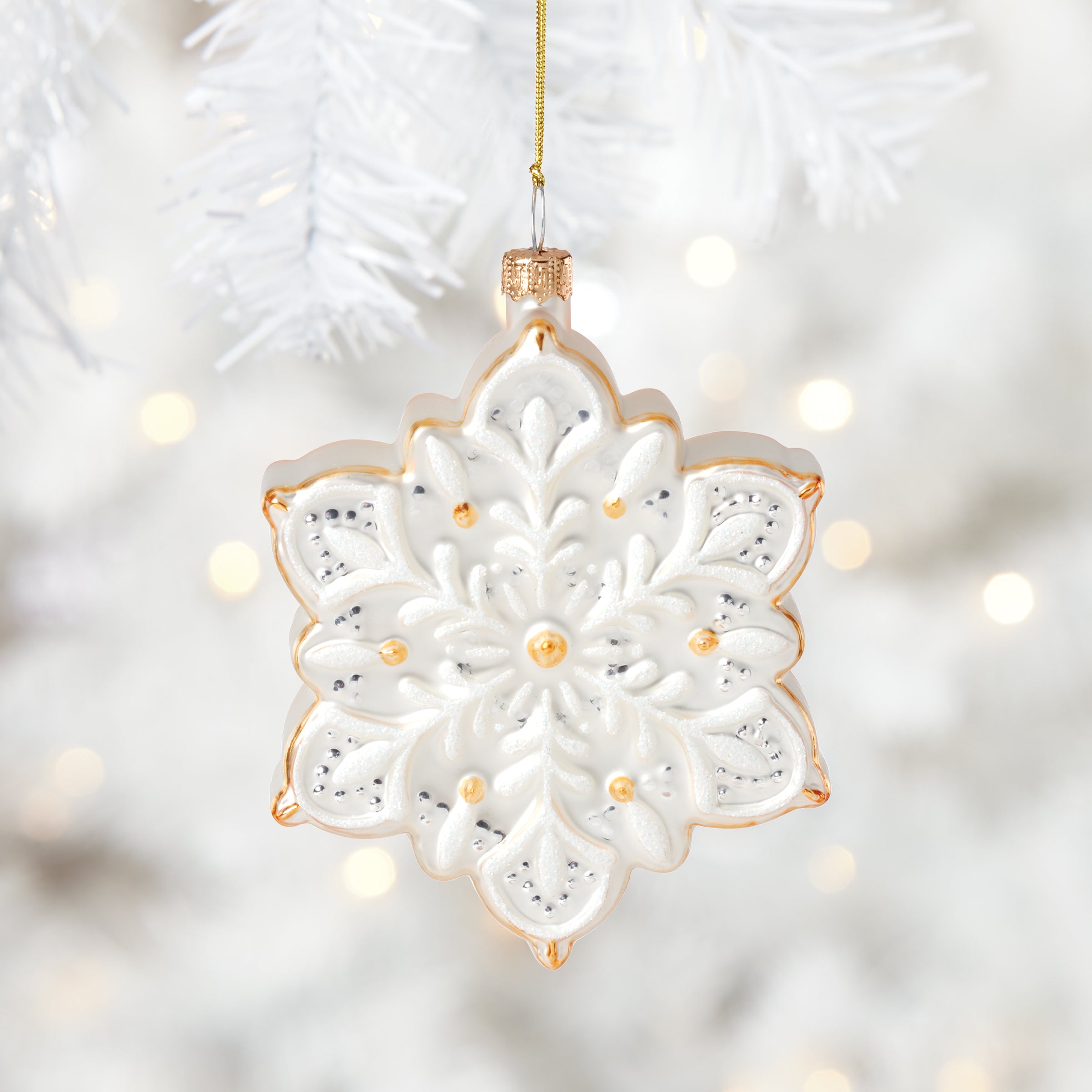 Blown Glass Snowflake Ornament - Image 3