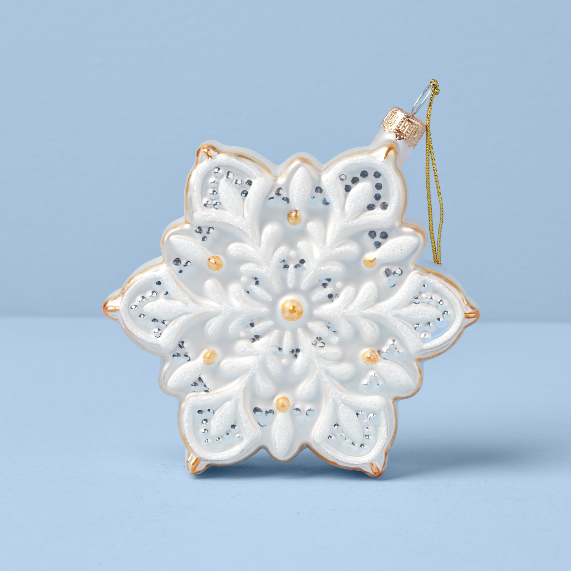 Blown Glass Snowflake Ornament - Image 2