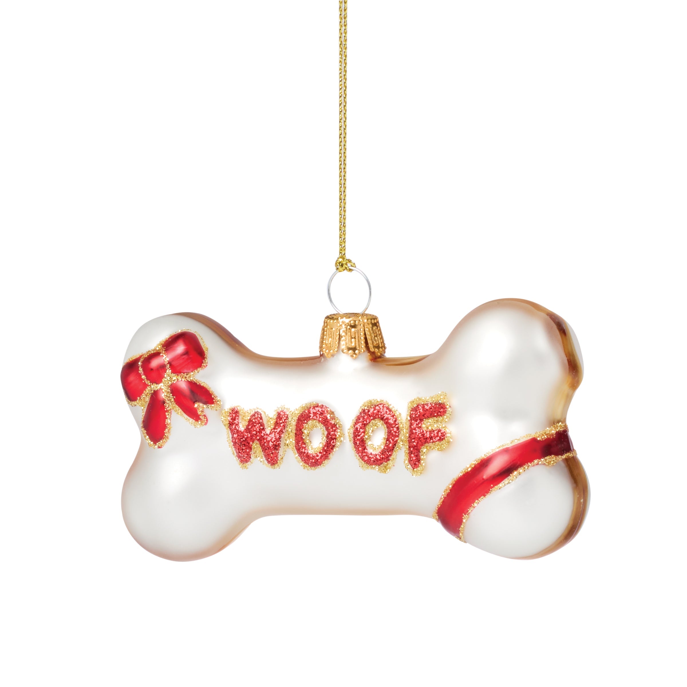 Retro Blown Glass Dog Bone Ornament - Image 3
