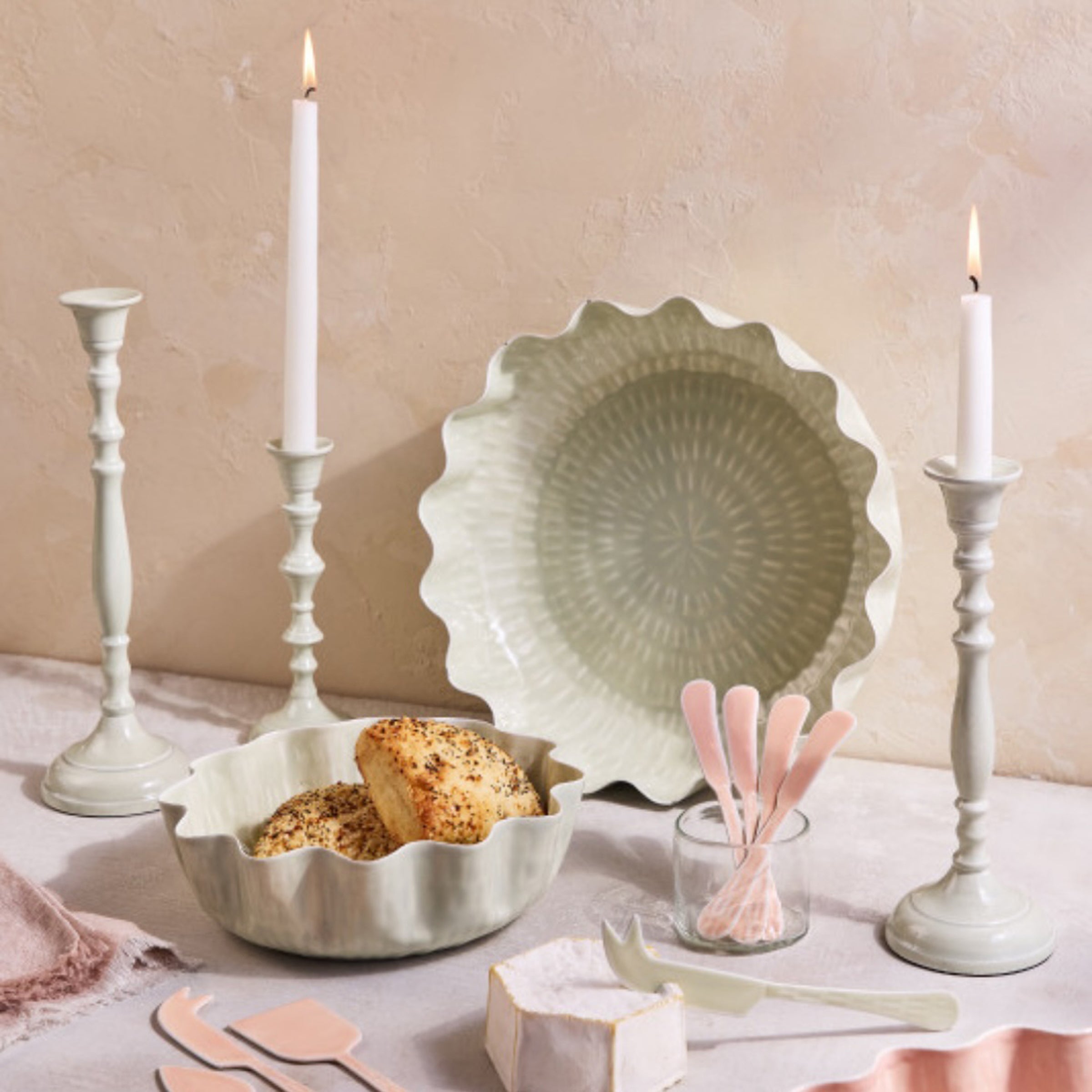 Nera Light Green Large Candle Holder - Image 2