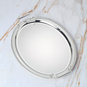 Gallery Oval Silverplate Tray with Handles