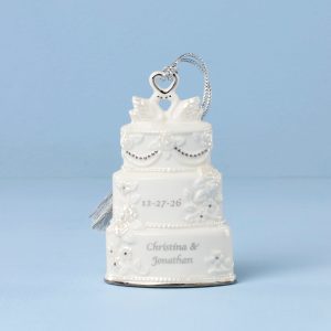 Personalized Celebrate Love Wedding Cake Ornament