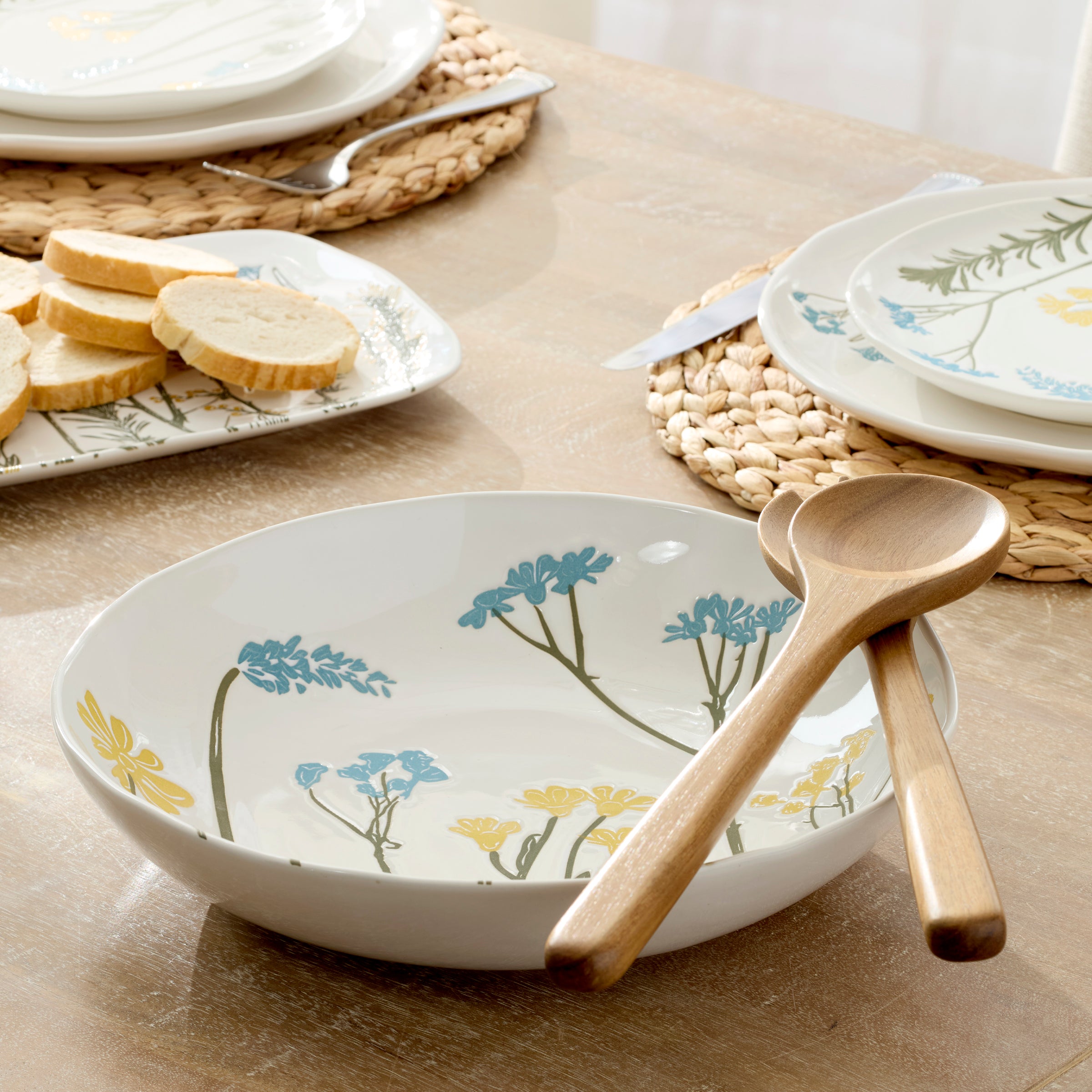 Wildflowers Salad Bowl with Servers - Image 3