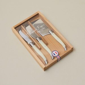 Mini Cheese Ivory Utensil Set. Set of 3