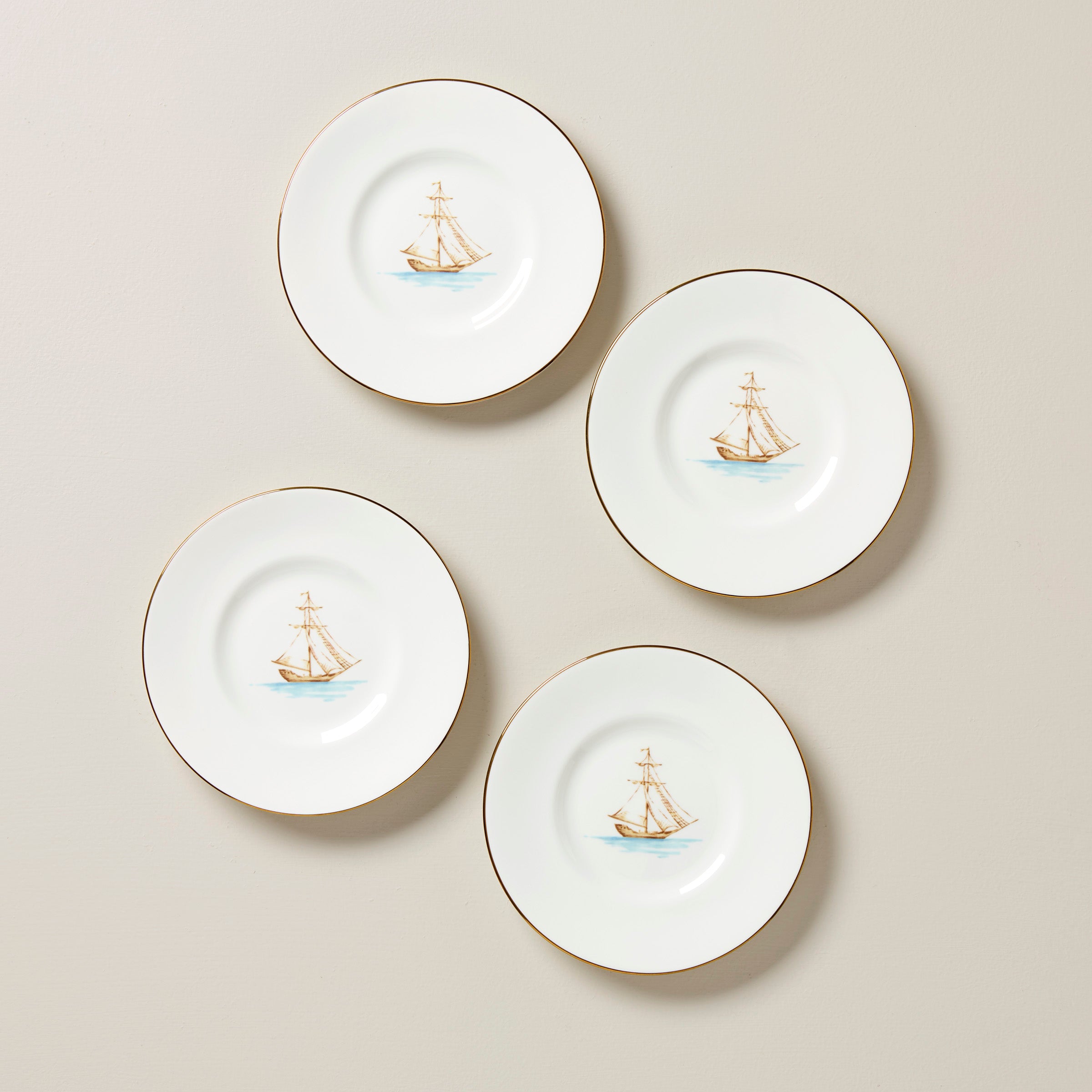 British Colonial Tradewinds Party Plates. Set of 4