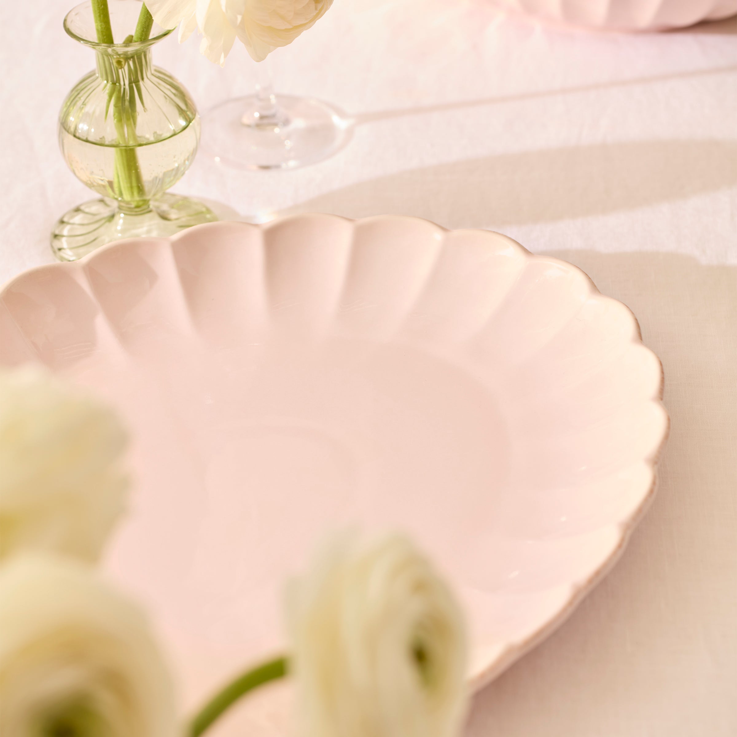 French Perle Scallop Blush Serving Platter - Image 3