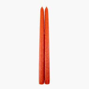 Dripless Vermillion 12 Taper Candles. Set of 2