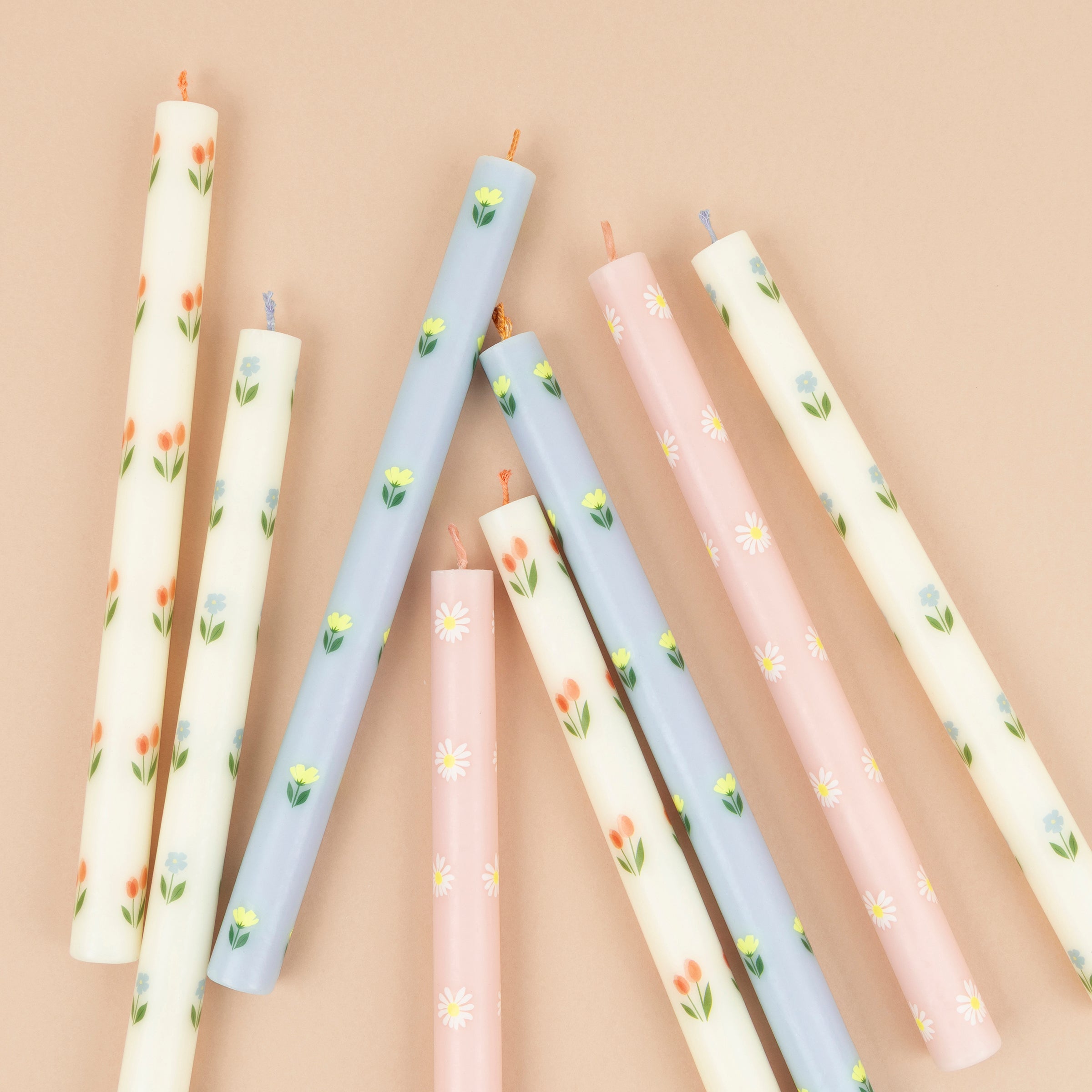 Floral Table Candles. Set of 8 - Image 2
