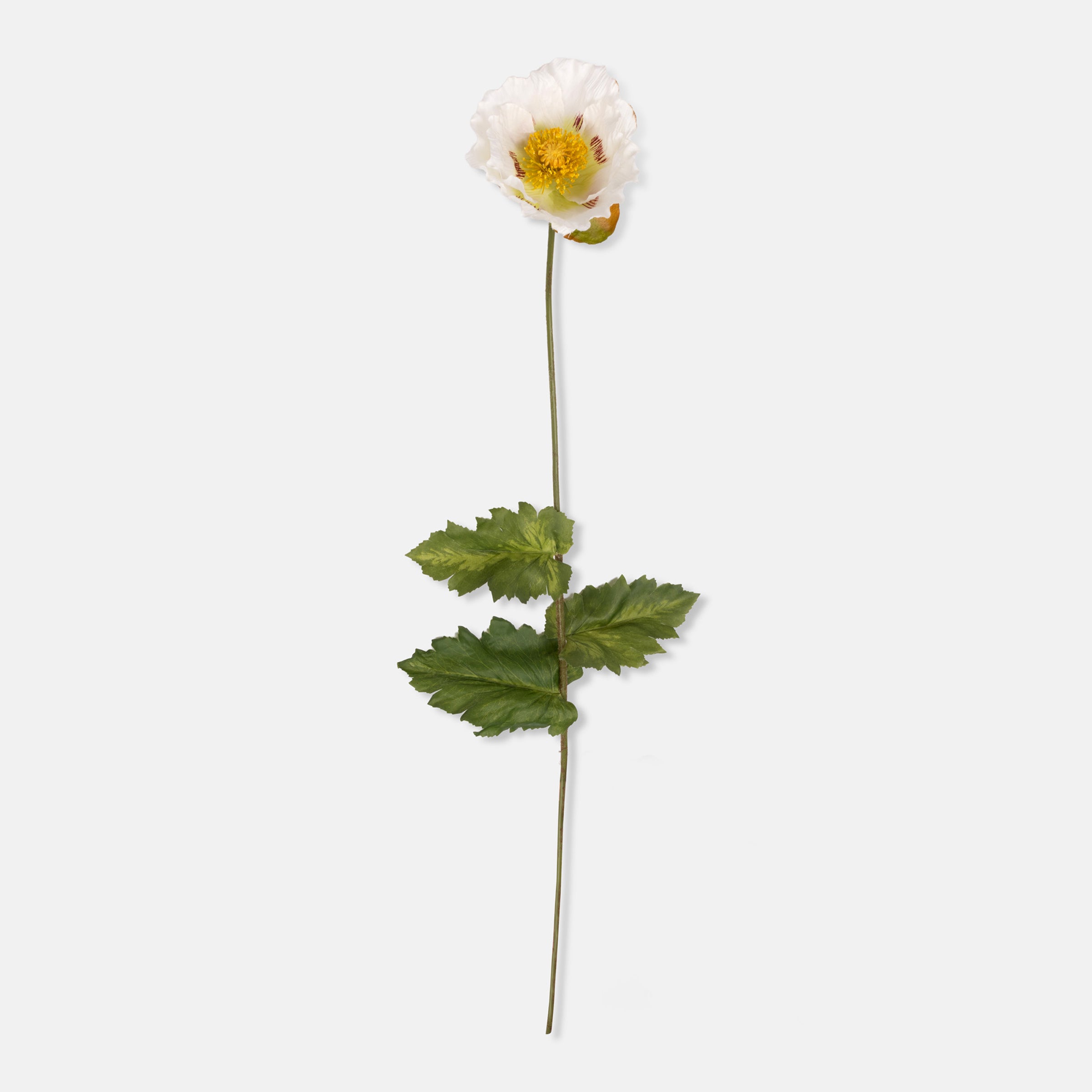 Artificial White Poppy Stem - Image 2