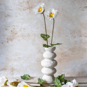 Artificial White Poppy Stem