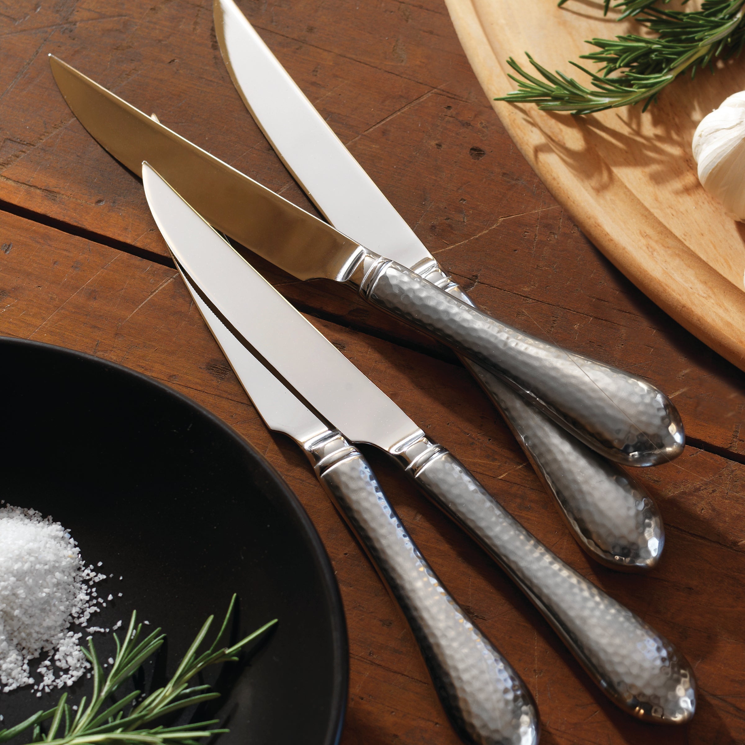 Hammered Antique Steak Knives. Set of 4 - Image 2