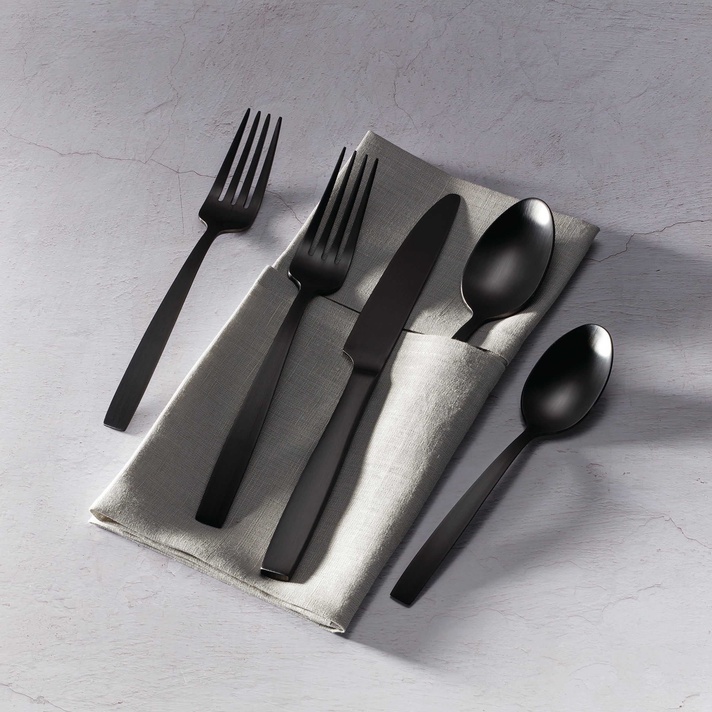 Clearview Black Satin 20-Piece Flatware Set - Image 3