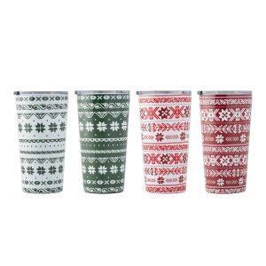 Fair Isle Highballs. Set of 4