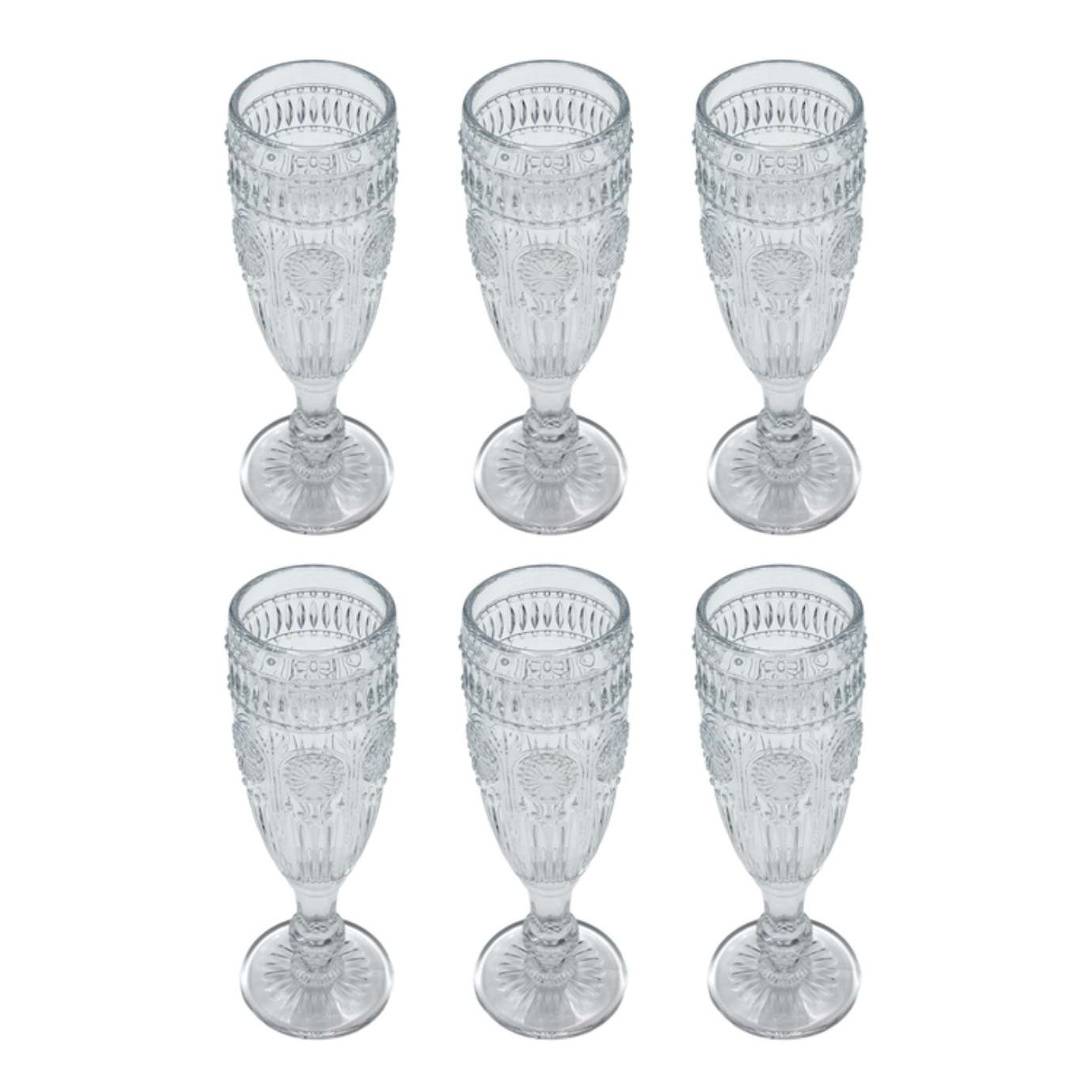 Fiesta Flutes. Set of 6