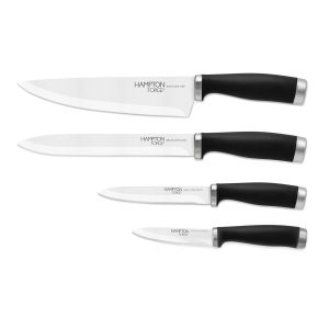 Epicure Black 4-Piece Soft-Grip Cutlery Set