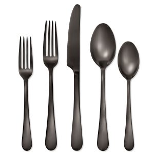 Mirabella Gunmetal Satin 30-Piece Flatware Set