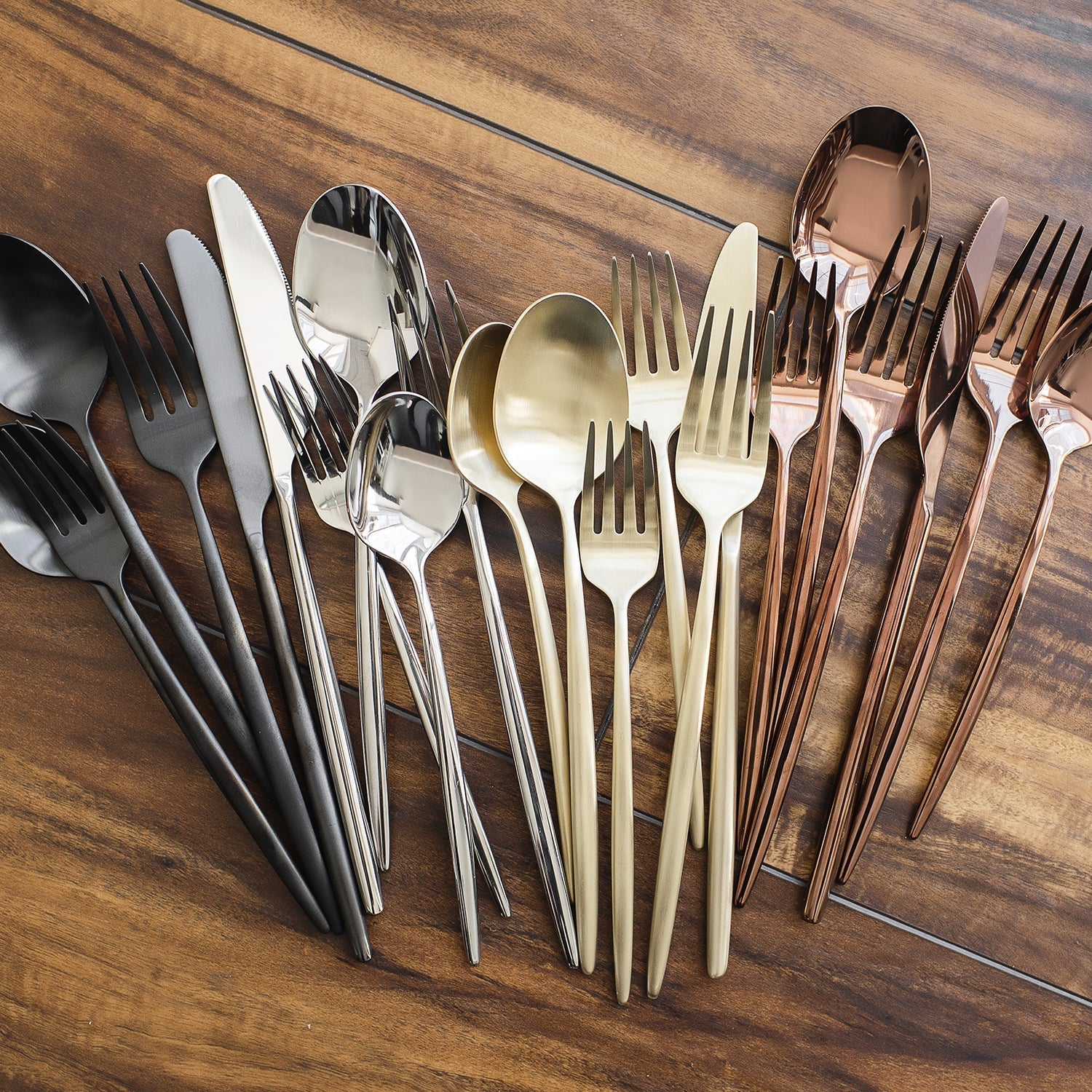 Gaze Black Satin 20-Piece Flatware Set - Image 5