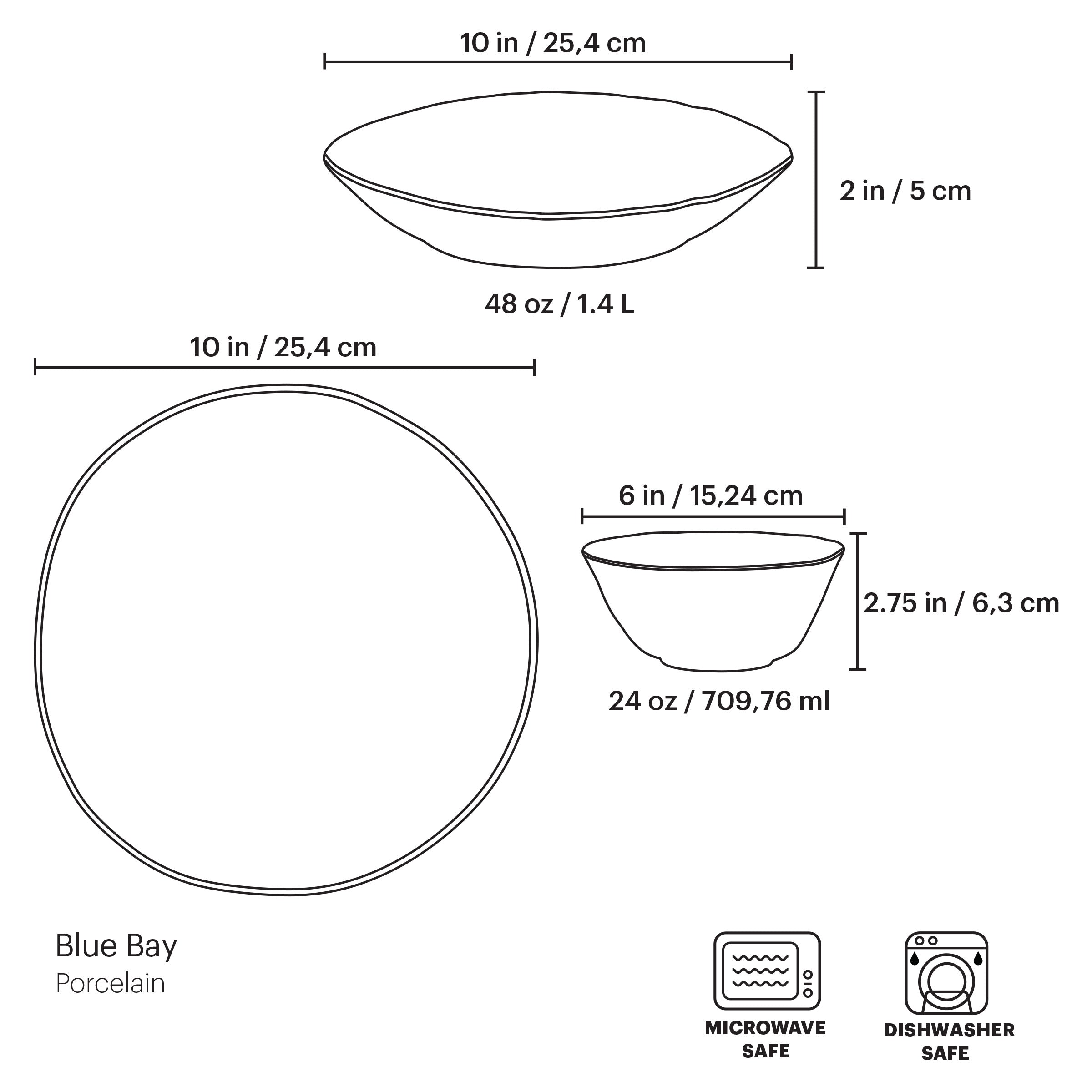 Blue Bay 12-Piece Dinnerware Set - Image 2