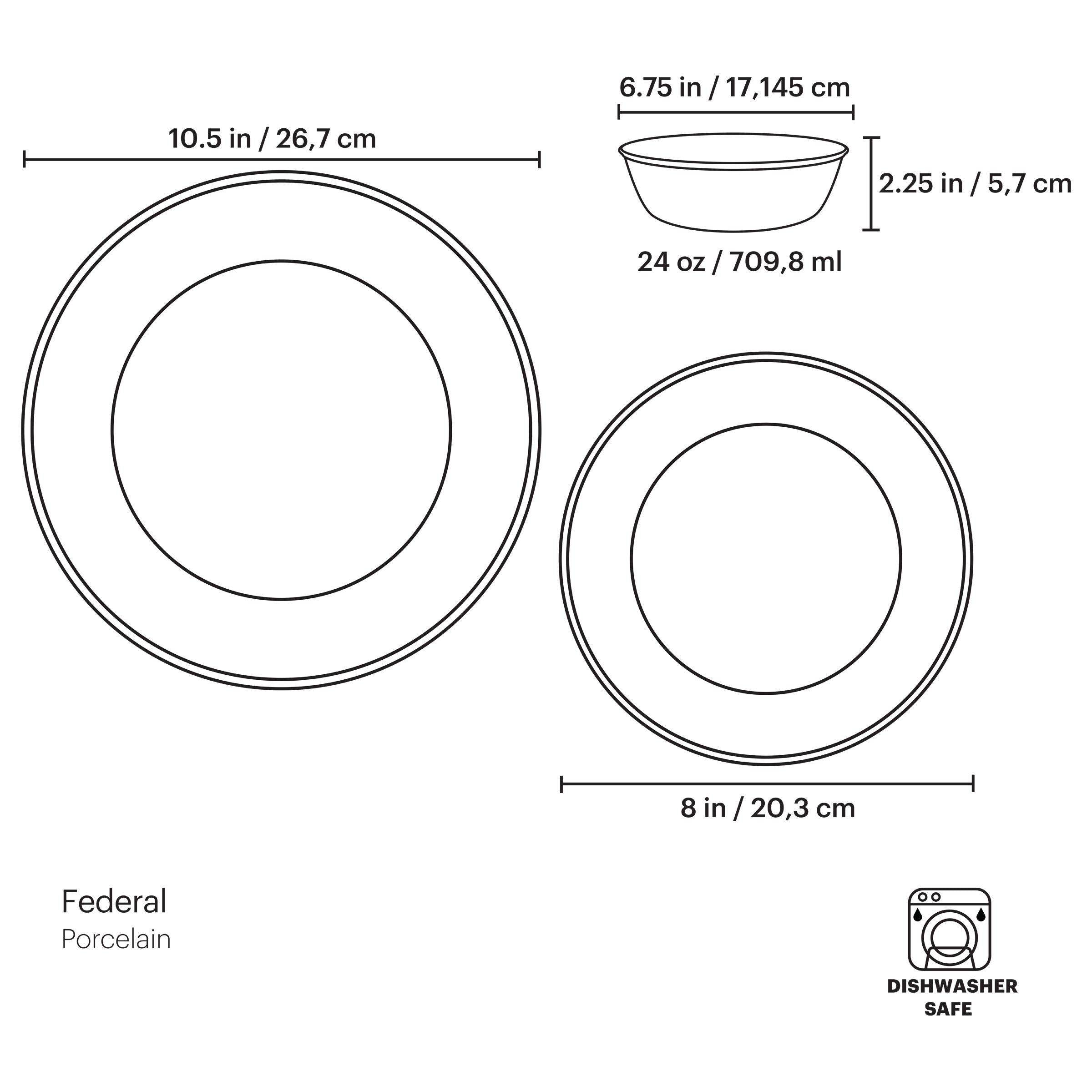 Federal Gold 12-Piece Dinnerware Set - Image 2