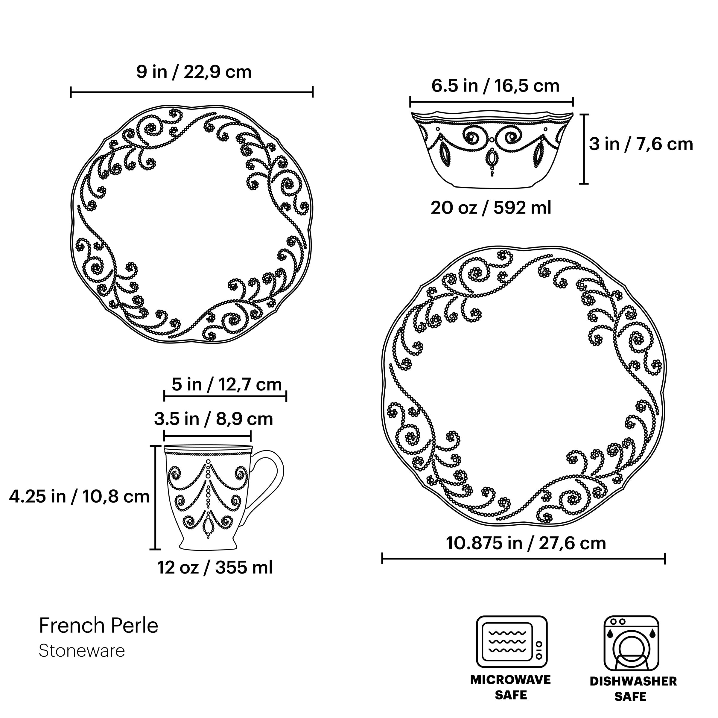 French Perle Ice Blue 4-Piece Place Setting - Image 7