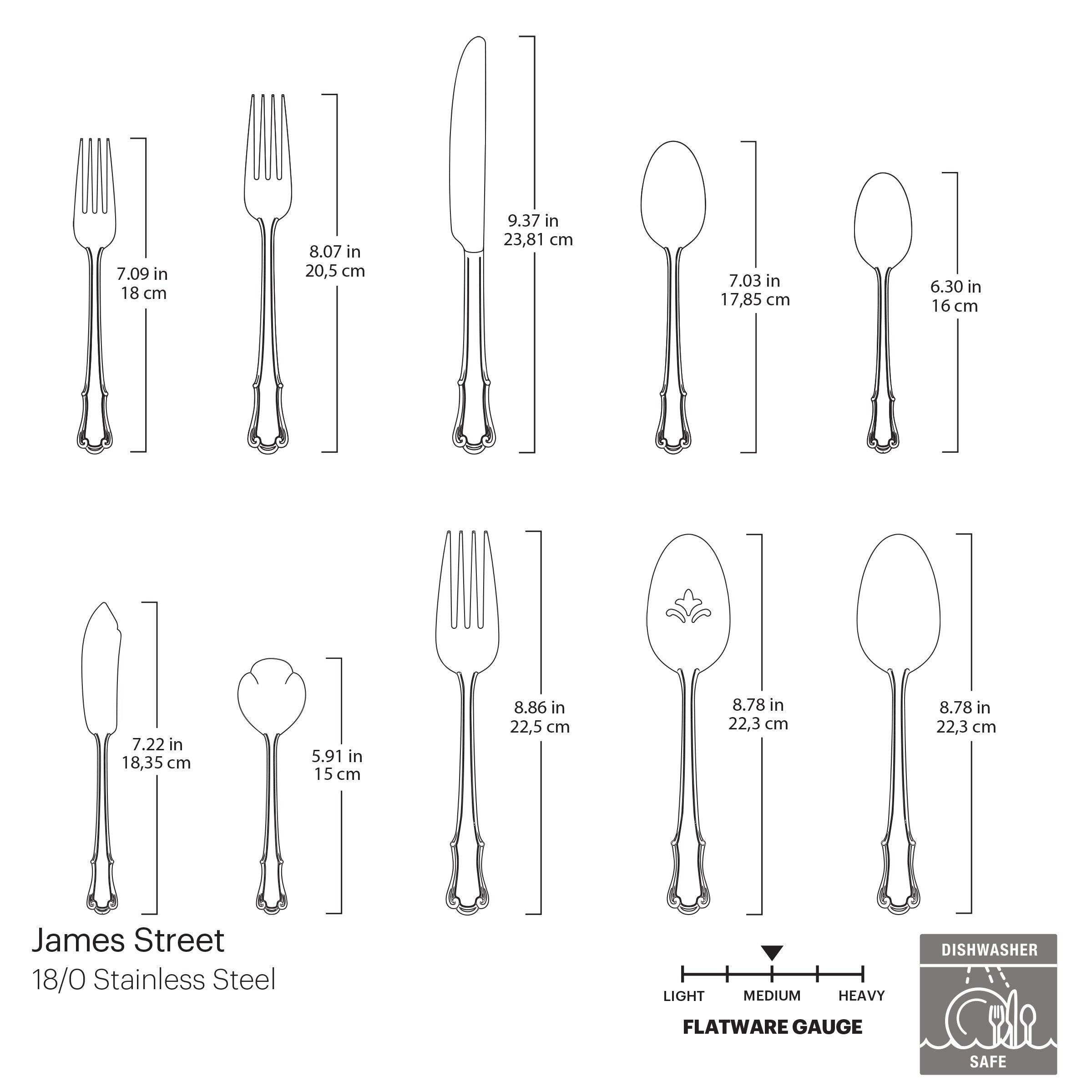 James Street 45-Piece Set Flatware - Image 6