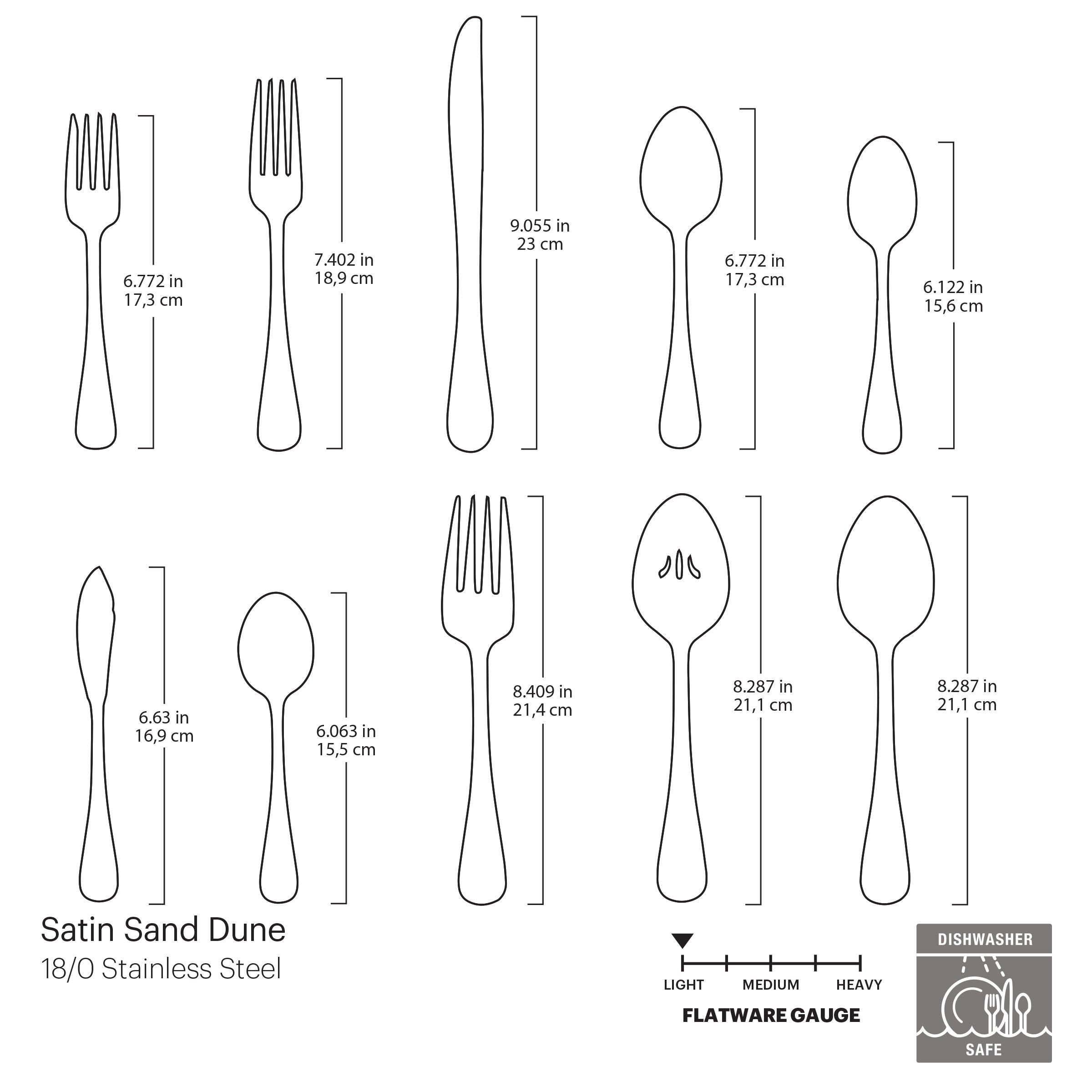 Satin Sand Dune 45-Piece Flatware Set - Image 3
