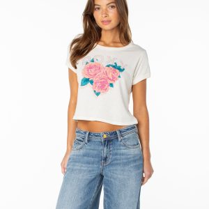 Rose Heart Cropped Baby Tee