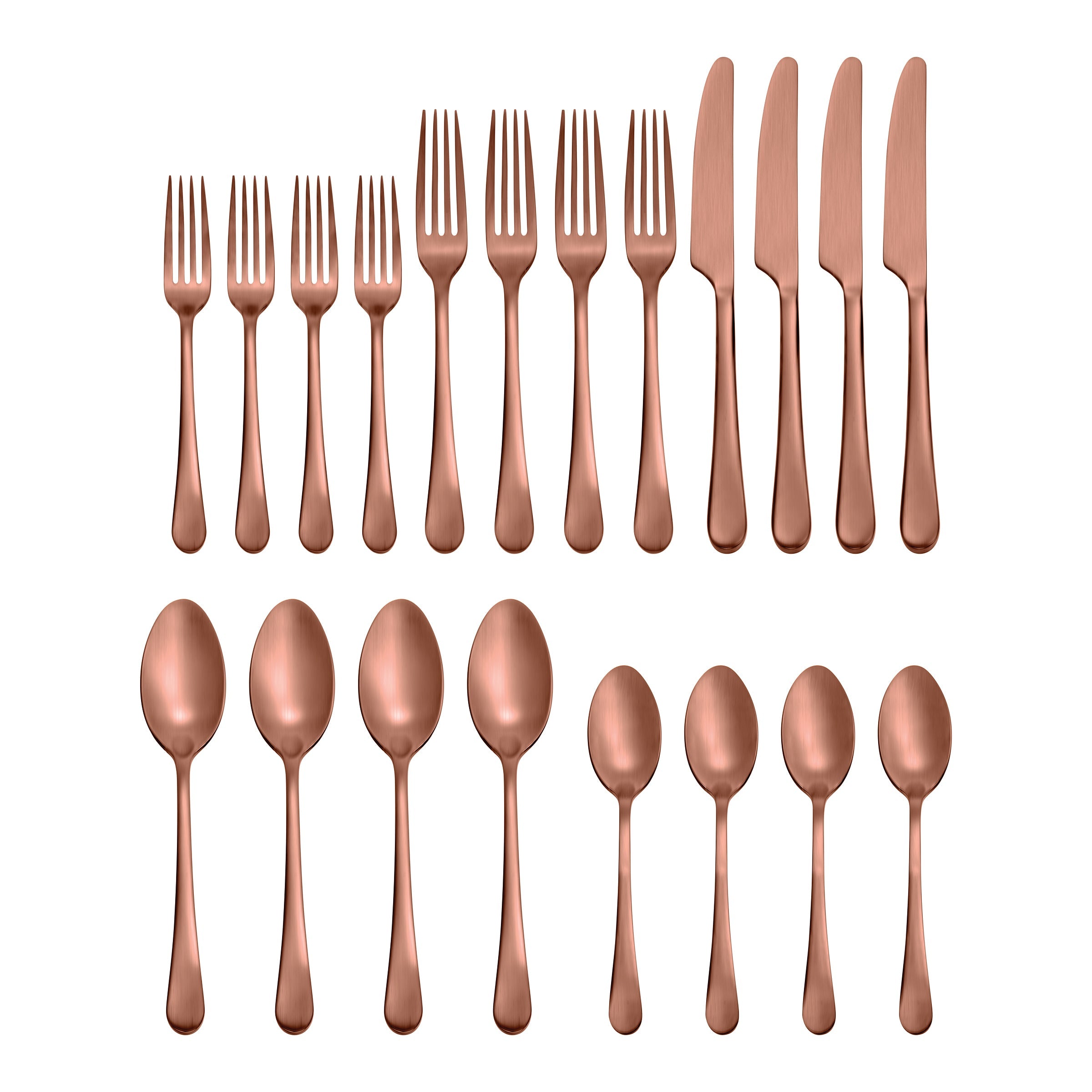 Mirabella Copper Titanium Satin 20-Piece Flatware Set - Image 5