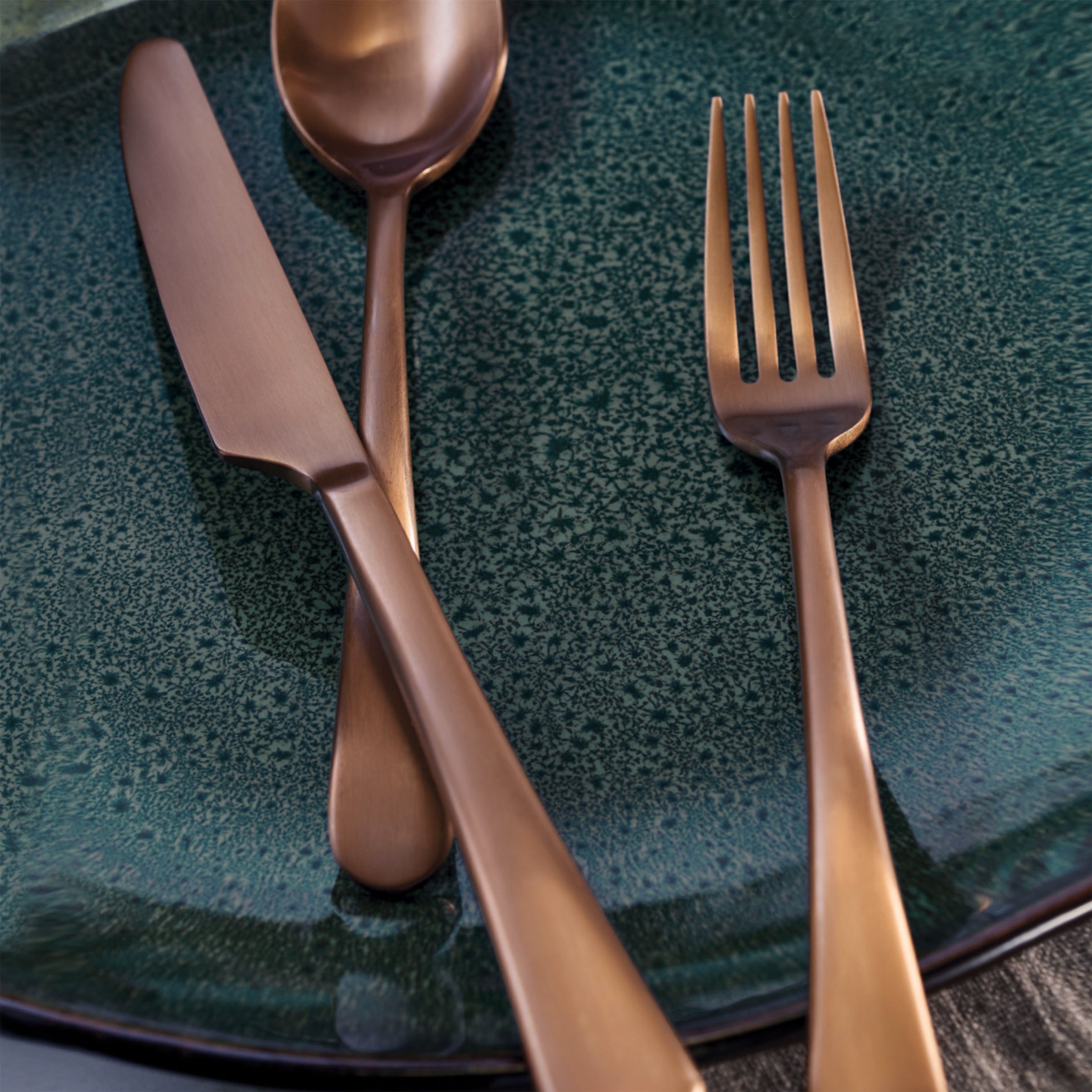 Mirabella Copper Titanium Satin 20-Piece Flatware Set - Image 3