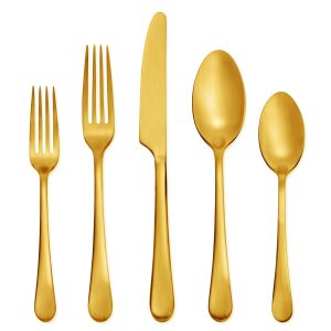 Mirabella Gold Titanium Satin 20-Piece Flatware Set