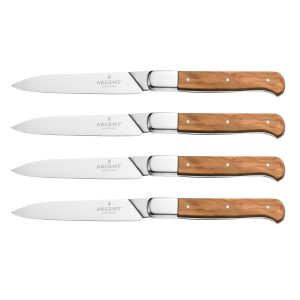 Argent Lynden Olive Wood Steak Knives. Set of 4