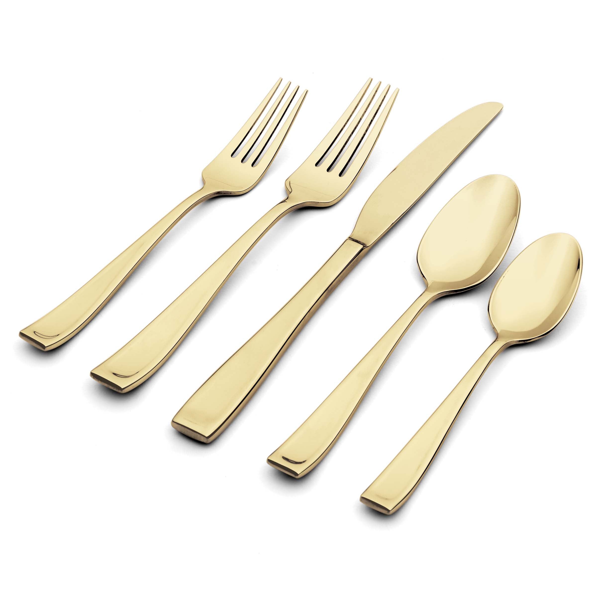 Moda Champagne Satin 20- Piece Flatware Set - Image 4