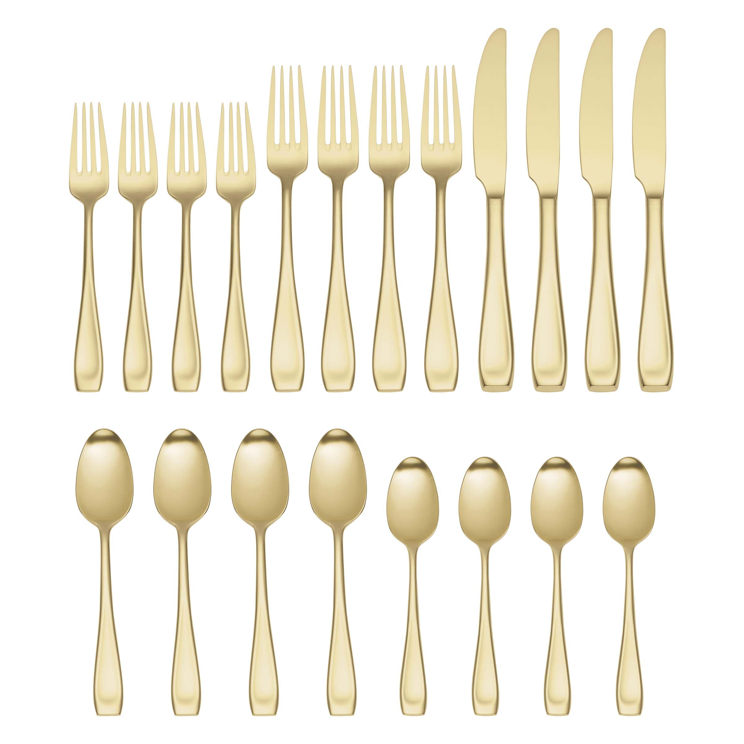 Moda Champagne Satin 20- Piece Flatware Set - Image 3