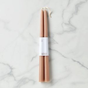 Dipped Greige 12 Taper Candle. Set of 2