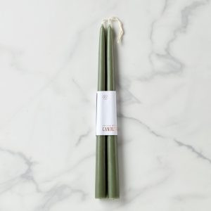 Dipped Moss 12 Taper Candle. Set of 2