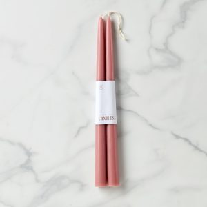 Dipped Rose 12 Taper Candle. Set of 2